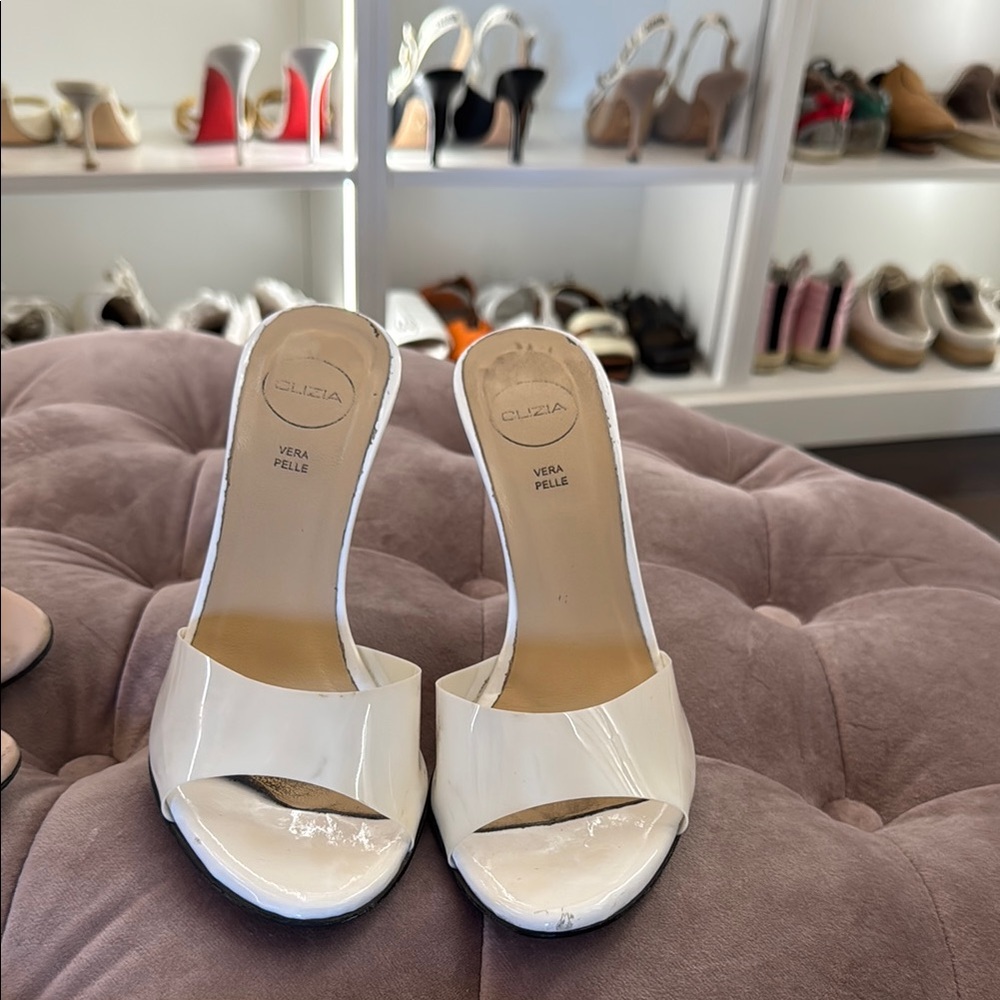 Cream Kitten Heel Slip-On Shoes Clizia Italy